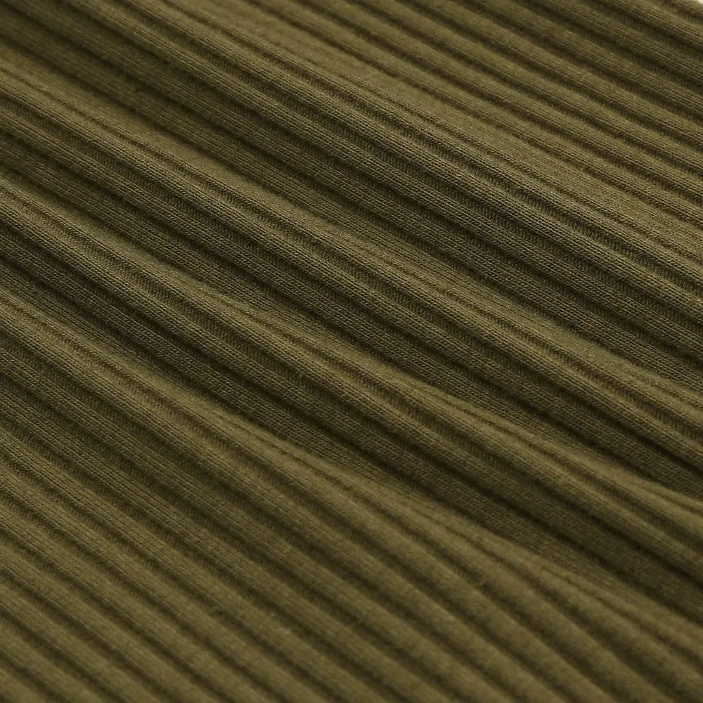 Olive Henley-Style Sleepsuit