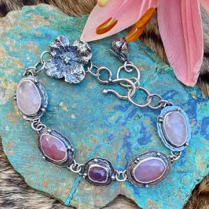 Ombré Poppy morganite, sapphire and ruby bracelet