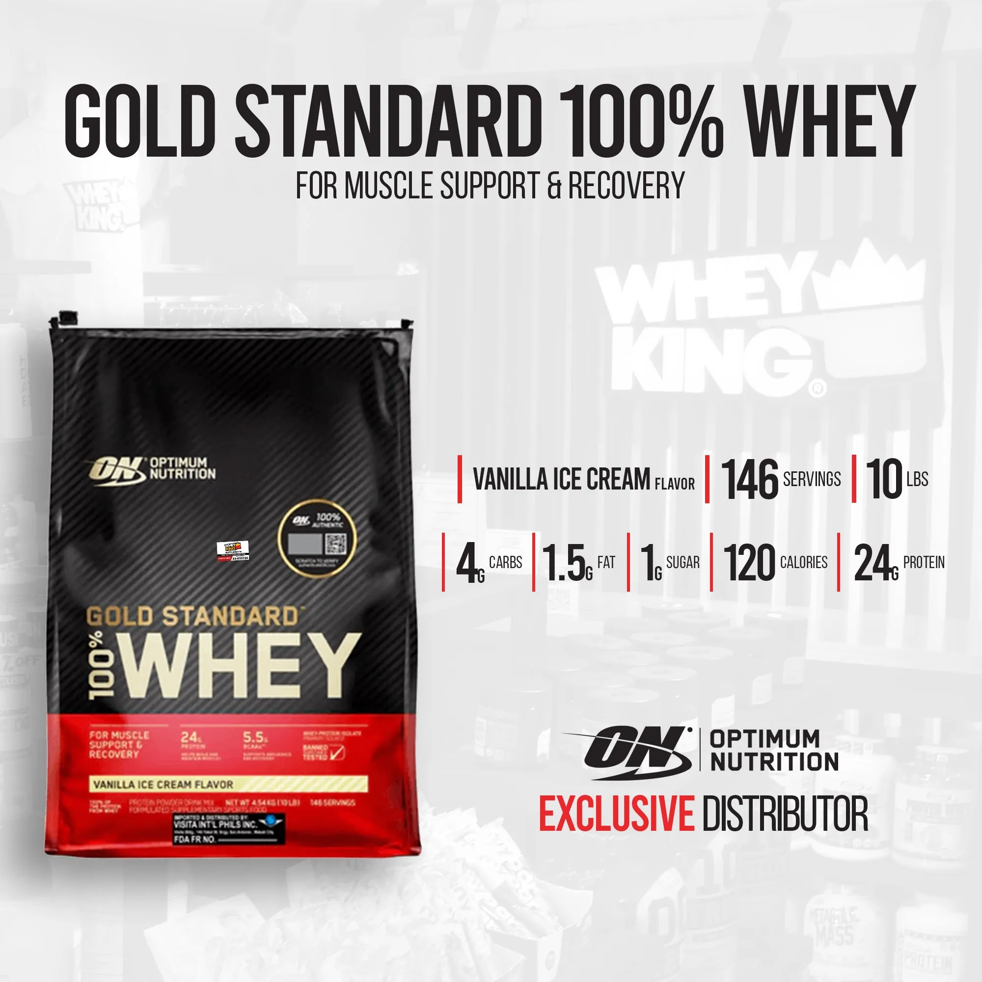 Optimum Nutrition - Gold Standard 100% Whey (10lbs)