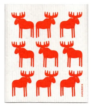 Orange Moose Dishcloth