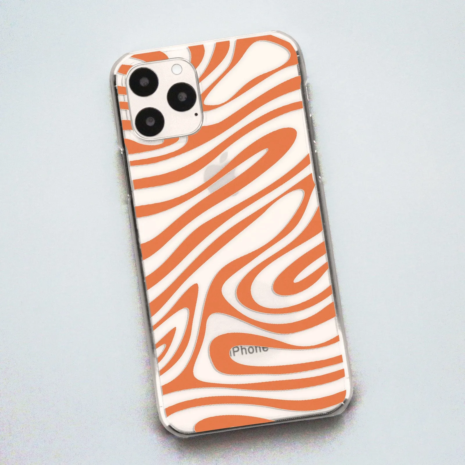 Orange Wavy Swirl iPhone Case