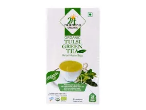 Organic Tulsi Green Tea Bags (24 Mantra)
