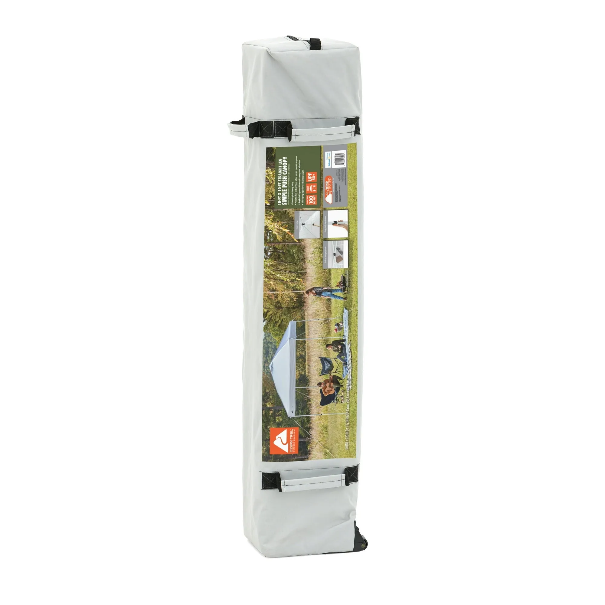 Ozark Trail Simple Push Straight Leg Instant Canopy, White, 10 ft x 10 ft - new