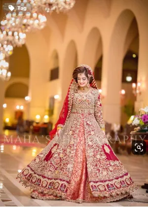 Pakistani Dulhan Maxi In Beutifull Hot Red Color Model# B 1792