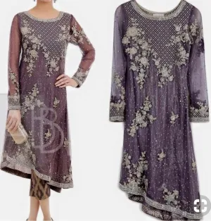 Pakistani Wedding Outfit In Plum Color Model# W 1702