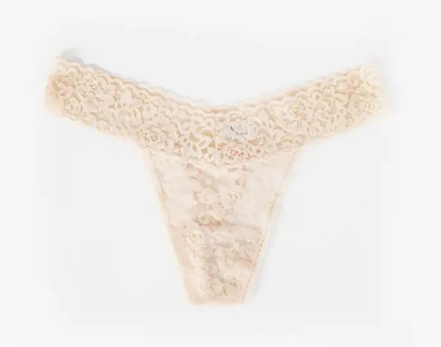 Panic Panties Mid-Rise Lace Thong - Ivory