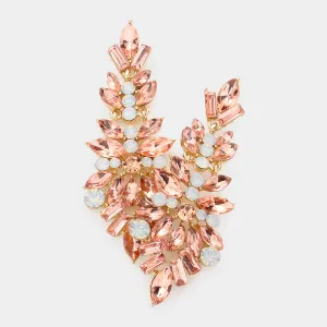 Peach Crystal Pageant Drop Earrings  | 590444