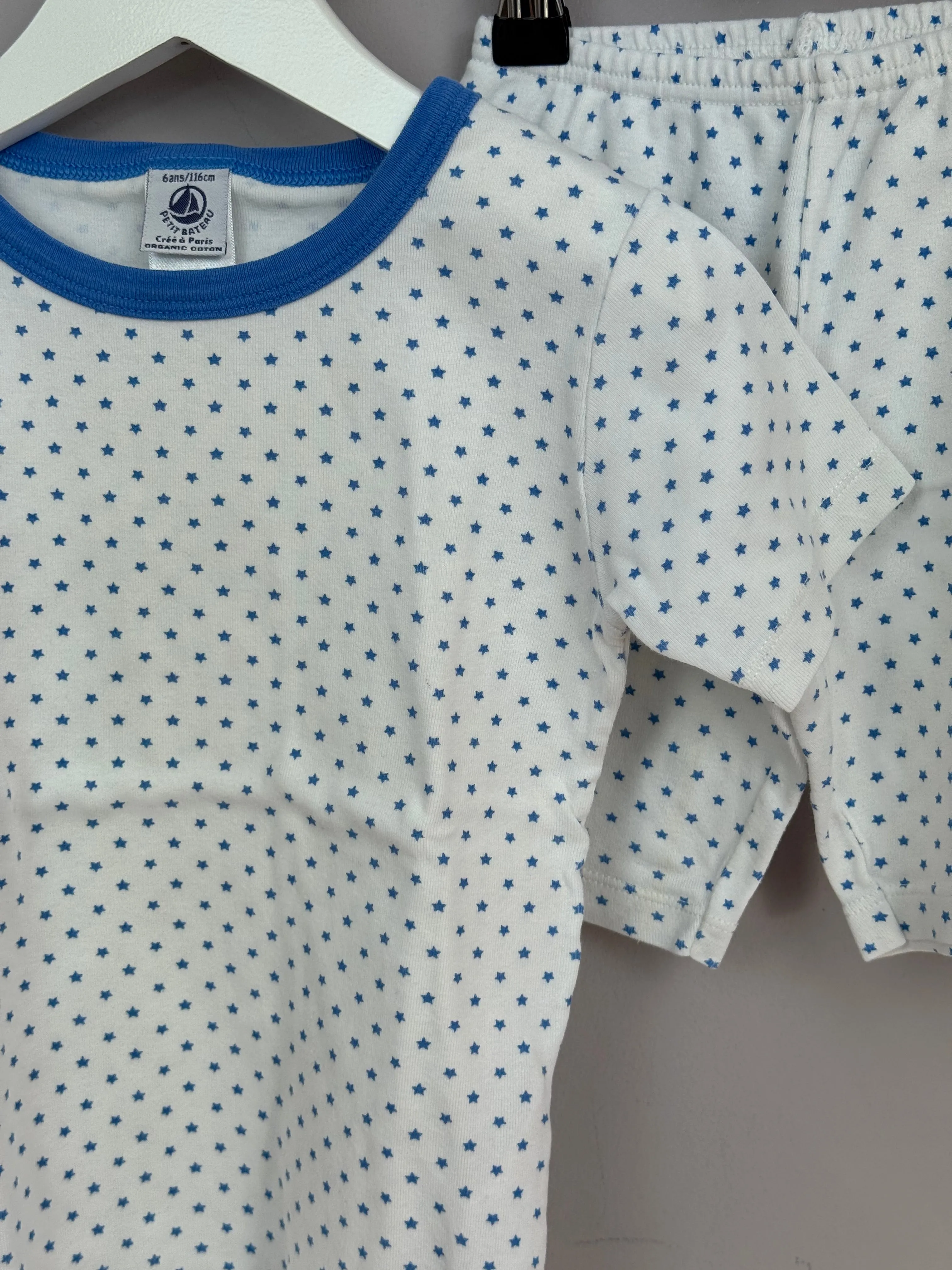 Petit Bateau blue star short pjs 6y