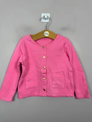 Petit Bateau Pink Jersey Cardigan 24m