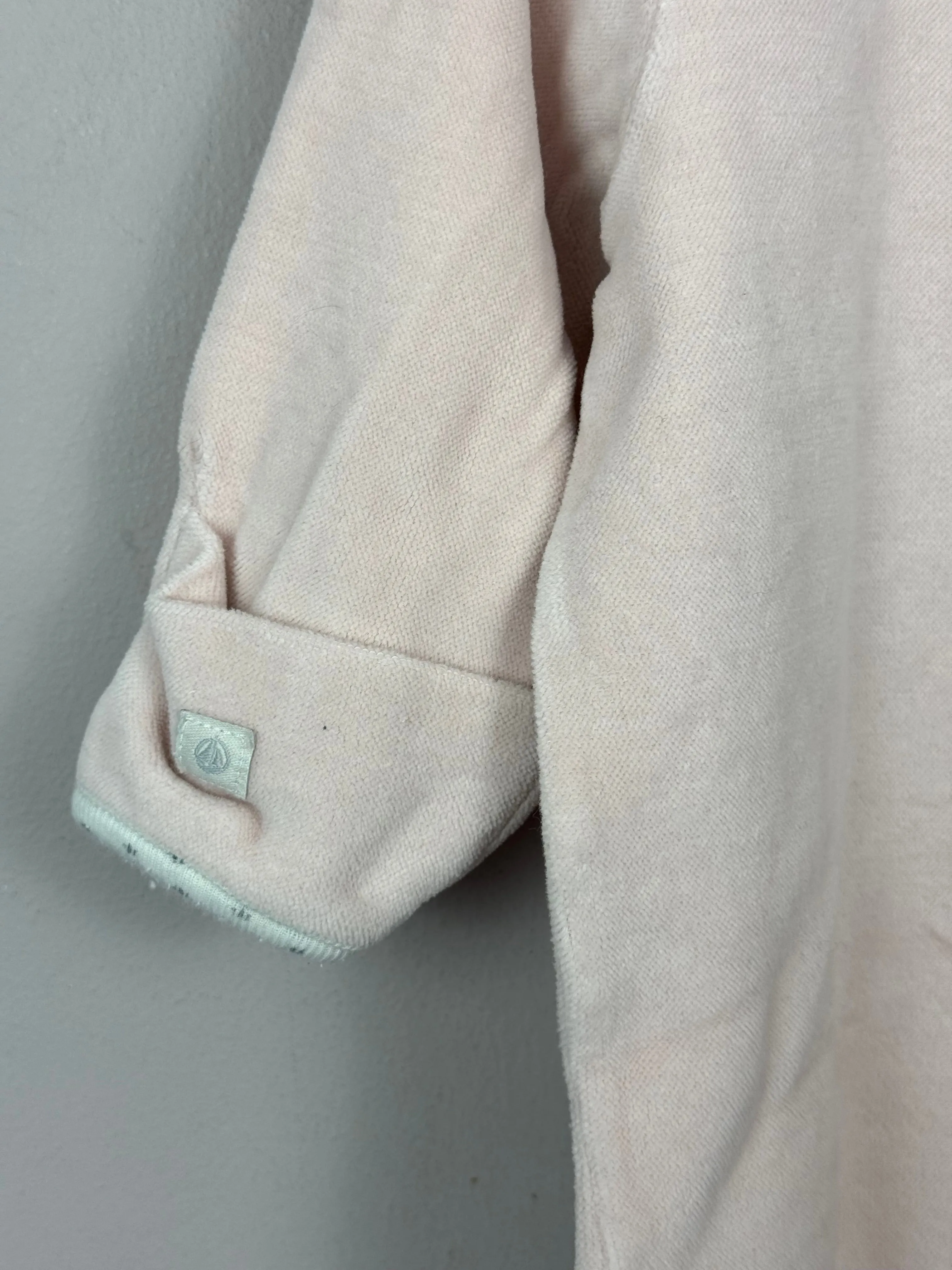 Petit Bateau Velour Sleepsuit 12m