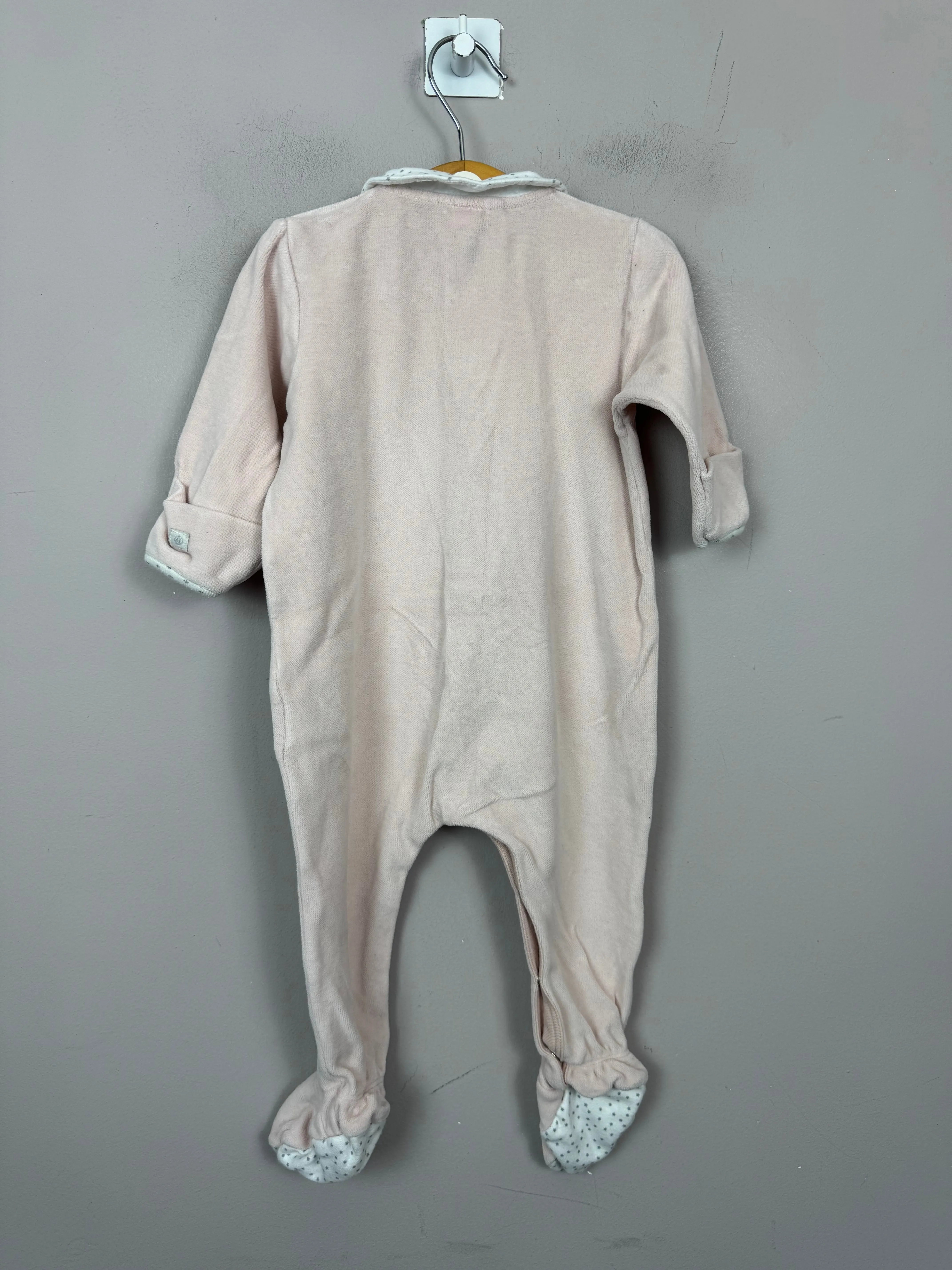 Petit Bateau Velour Sleepsuit 12m