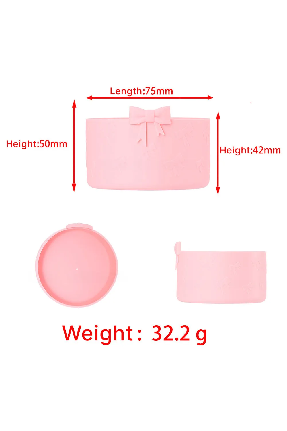 Pink Bowknot Decor Food Grade Silicone Cap Sleeve
