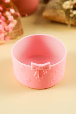 Pink Bowknot Decor Food Grade Silicone Cap Sleeve