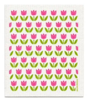 Pink Tulip Small Dishcloth