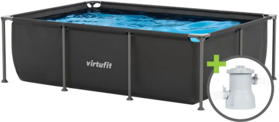 Piscina dreptunghiulara VirtuFit 260 x 180  x 66 cm cu sistem filtrare inclus si cadru metalic