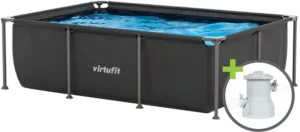 Piscina dreptunghiulara VirtuFit 260 x 180  x 66 cm cu sistem filtrare inclus si cadru metalic