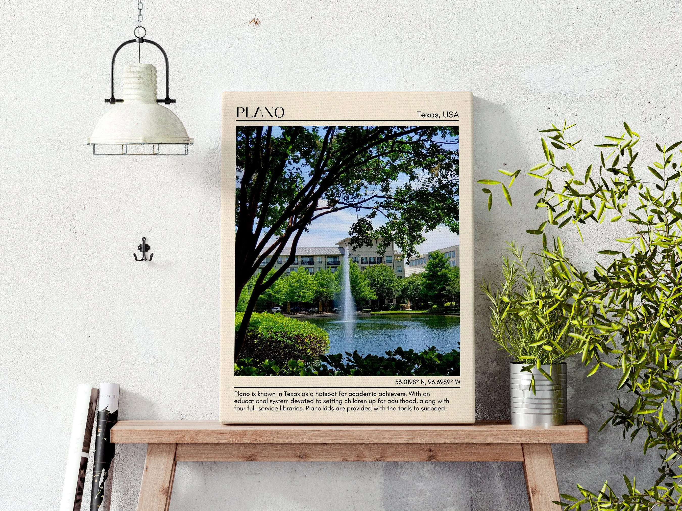 Plano Minimal Wall Art, Texas, USA