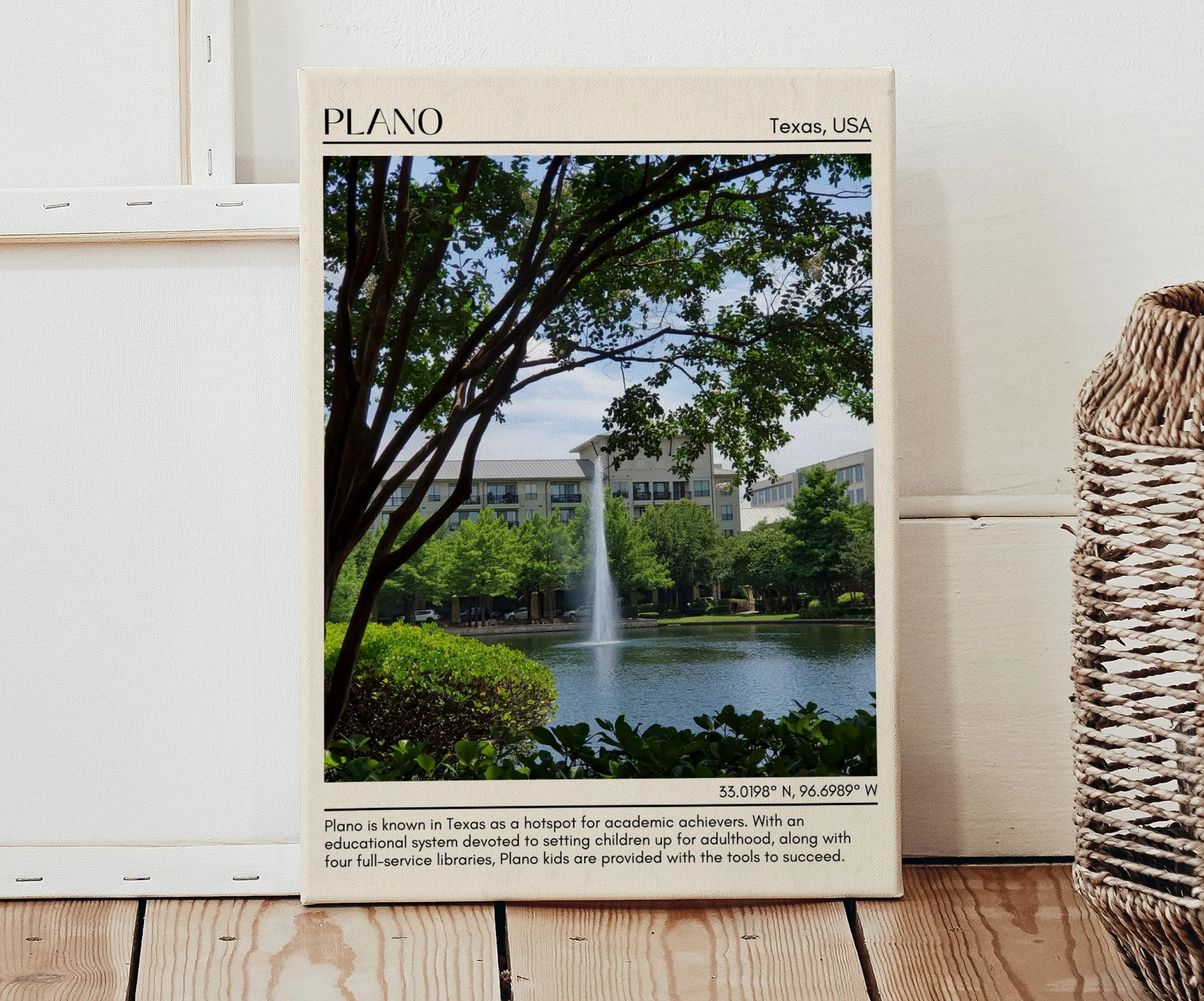 Plano Minimal Wall Art, Texas, USA