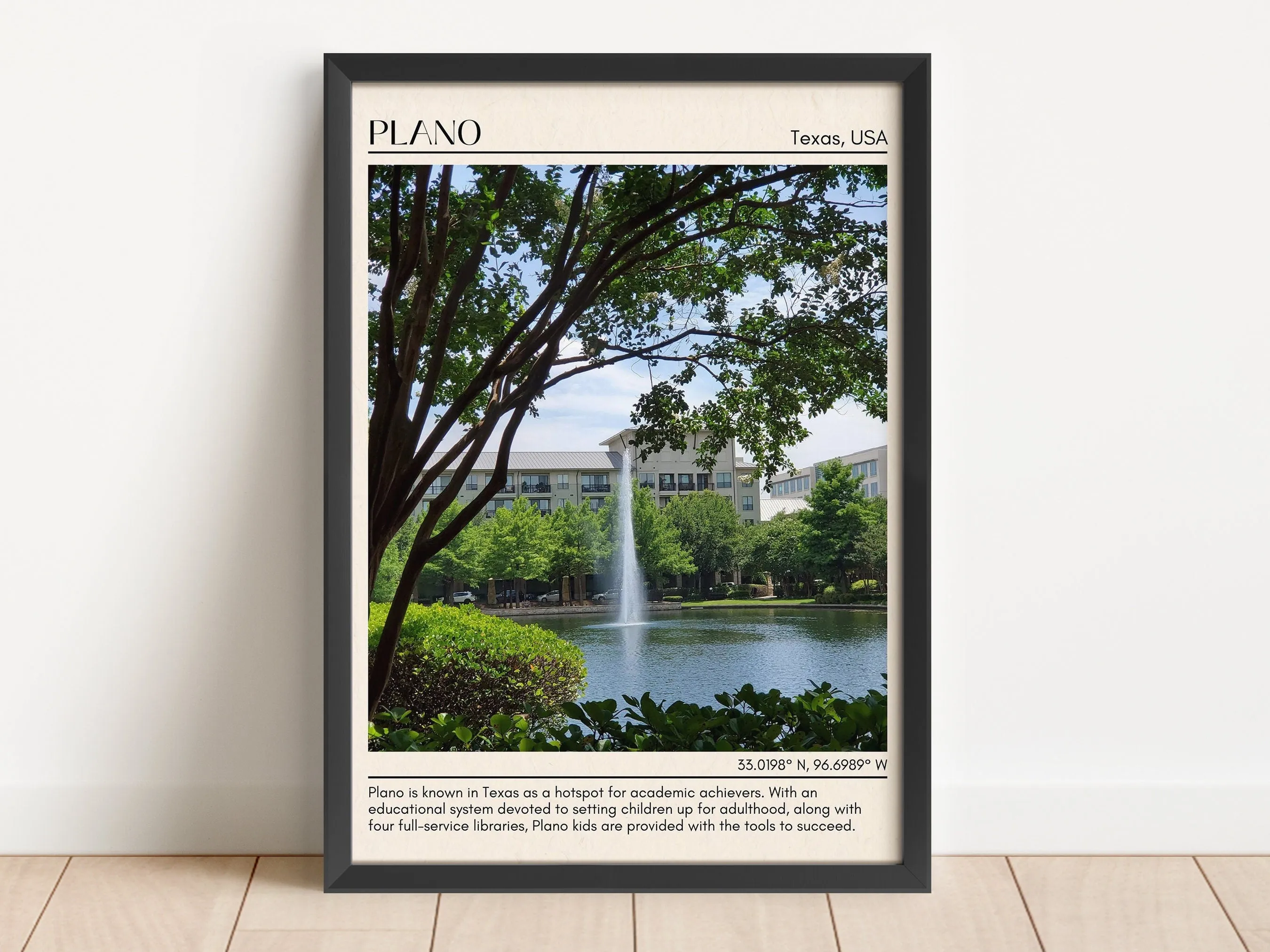 Plano Minimal Wall Art, Texas, USA