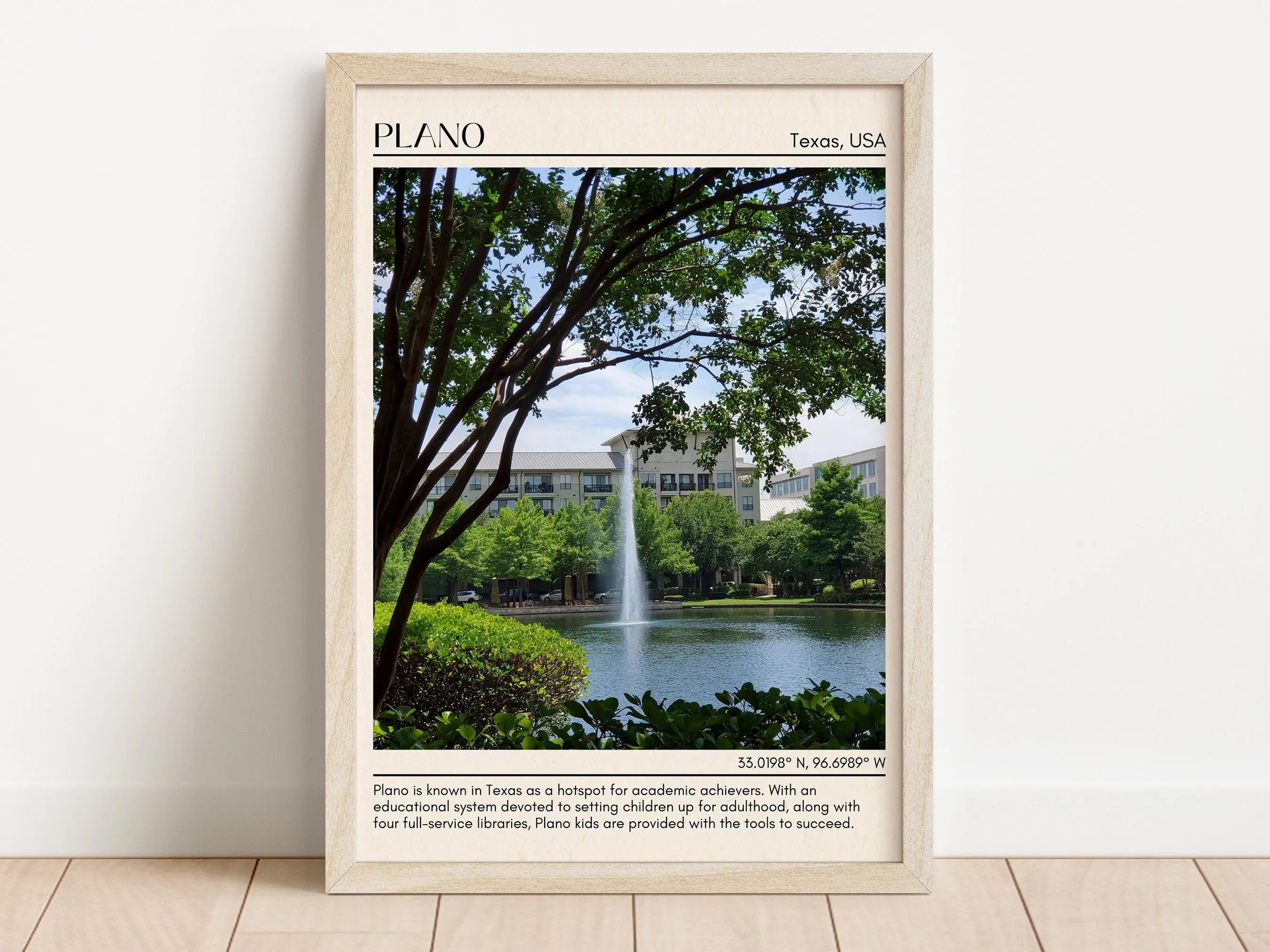 Plano Minimal Wall Art, Texas, USA