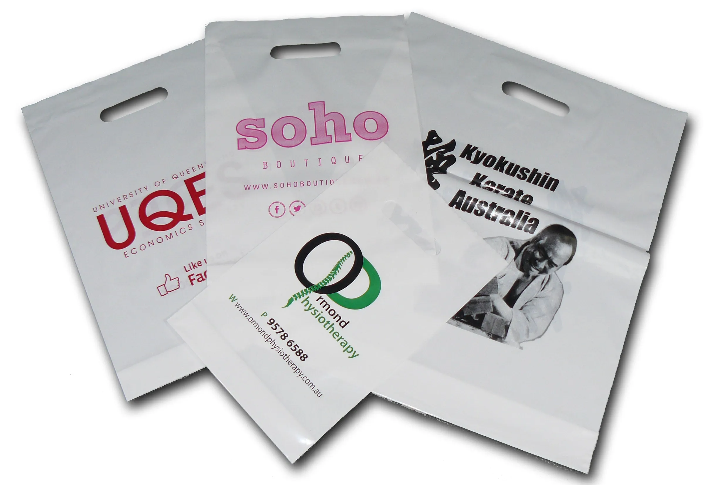 Plastic shopping bags with gusset white Heavy Duty - 75um