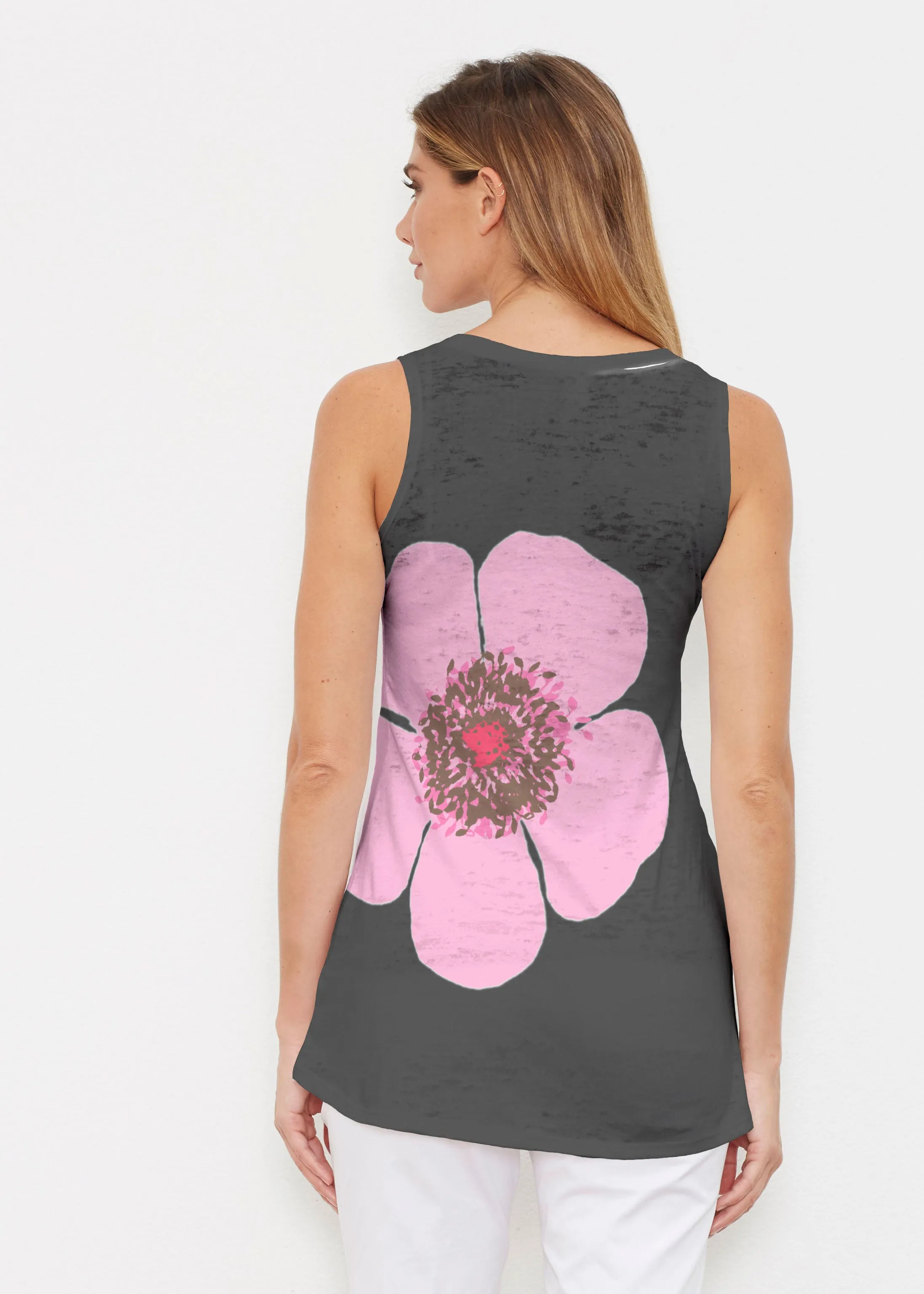 Poppy Black Stripes (7100) ~ Signature High-low Tank