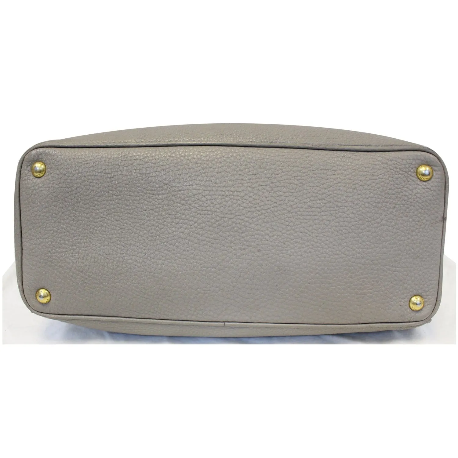 PRADA Pebbled Leather Large Tote Bag Grey