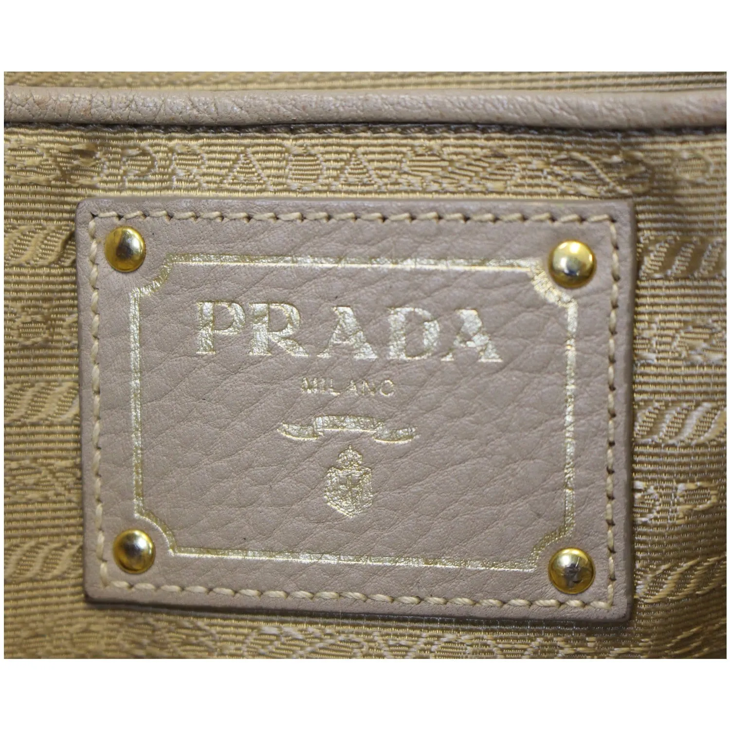 PRADA Pebbled Leather Large Tote Bag Grey
