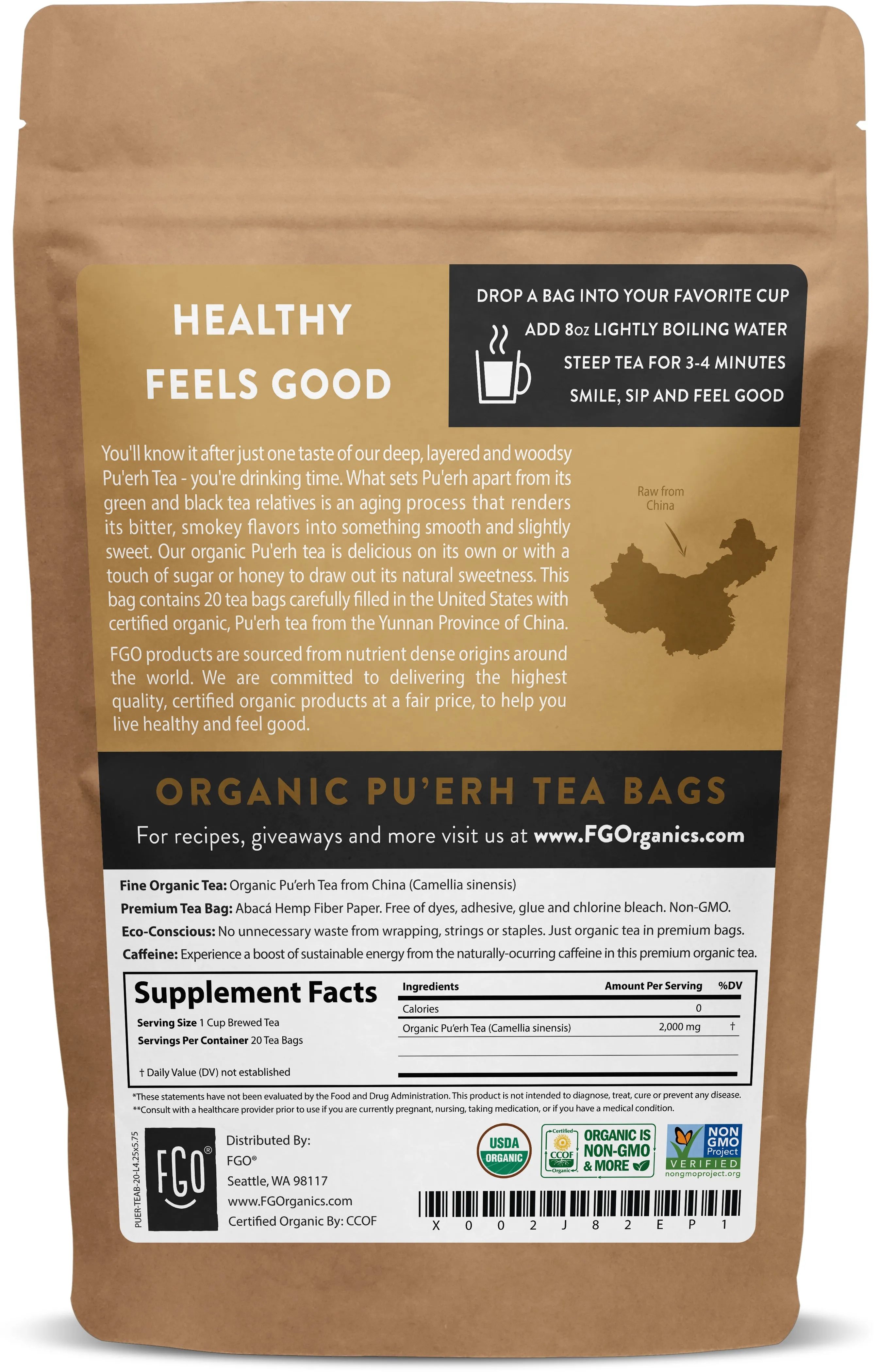 Pu'erh Tea Bags
