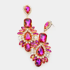 Purple Crystal Multi Stone Chandelier Earrings | 491856