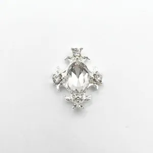Queen - Nail Charms 10pc - #229 Silver Gem Crest
