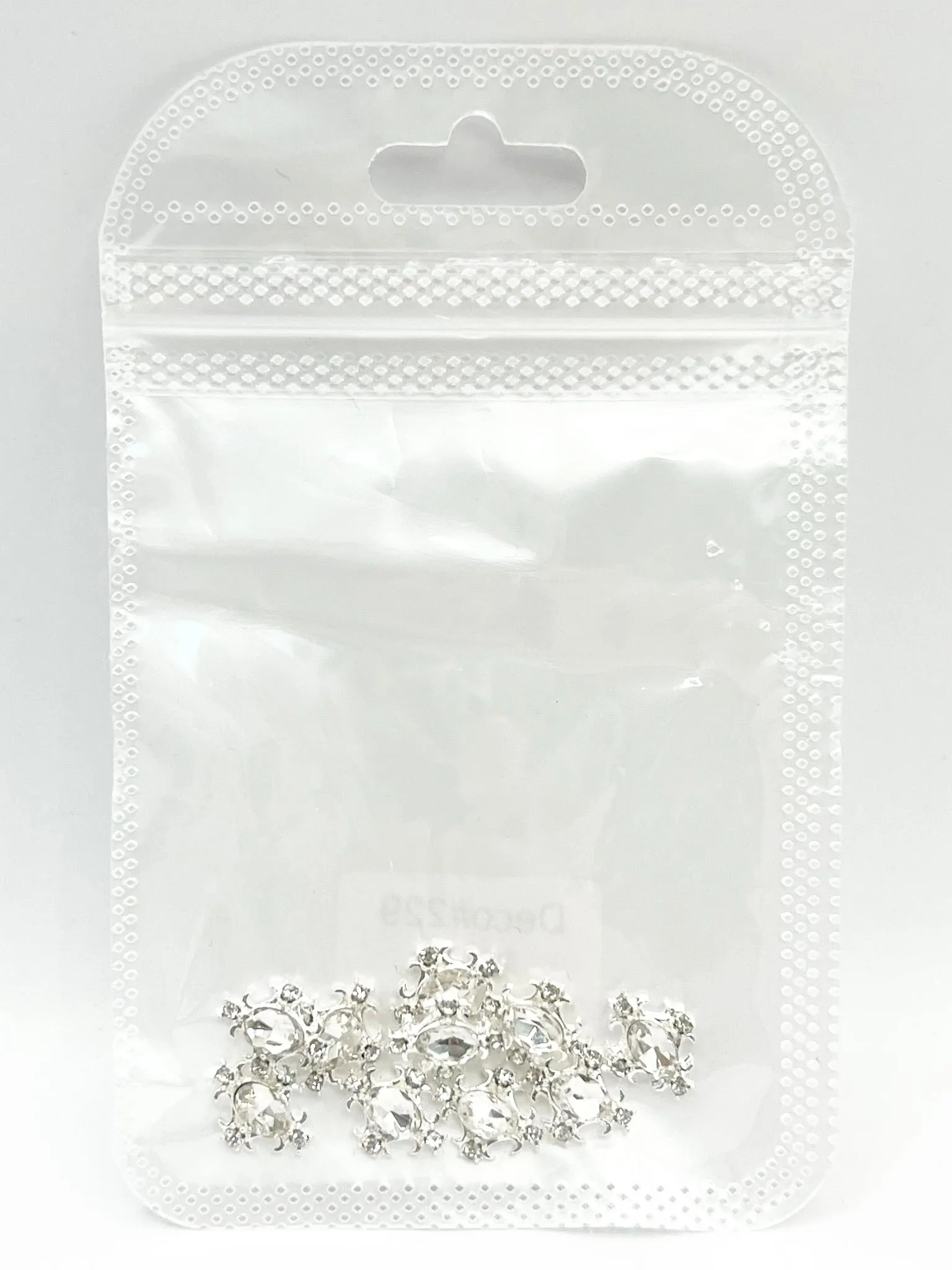 Queen - Nail Charms 10pc - #229 Silver Gem Crest