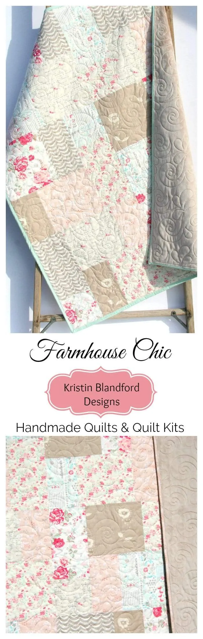 Quilt Kit, Farmhouse Chic Art Gallery Fabrics Baby Quilt Kit Throw Quilt Kit Twin Quilt Kit