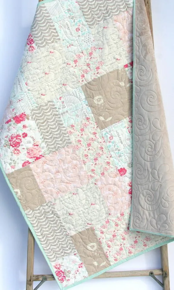 Quilt Kit, Farmhouse Chic Art Gallery Fabrics Baby Quilt Kit Throw Quilt Kit Twin Quilt Kit