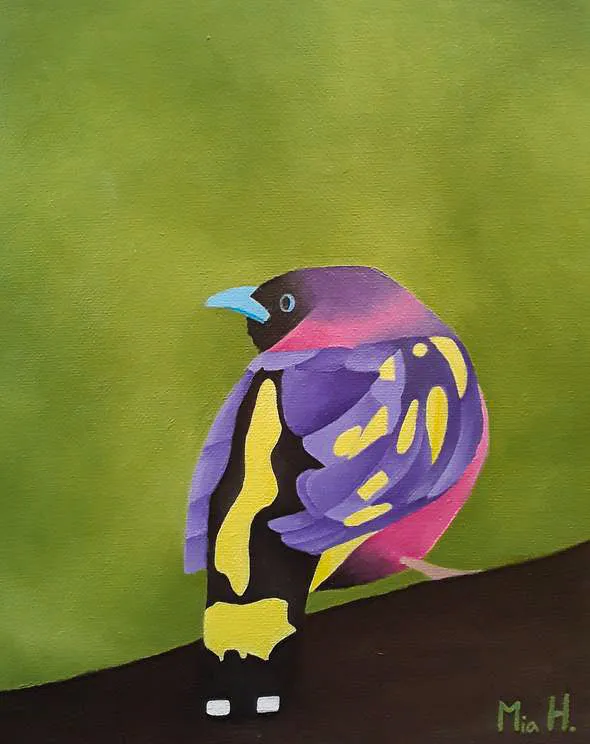 "Banded Broadbill"-Original Painting- sale