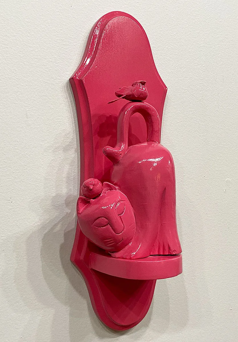 "Hot Pink Cat" Shelfie by Ann Baer