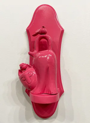 "Hot Pink Cat" Shelfie by Ann Baer