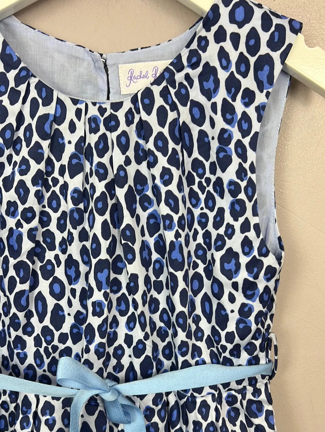 Rachel Riley Blue Leopard Party Dress 6y