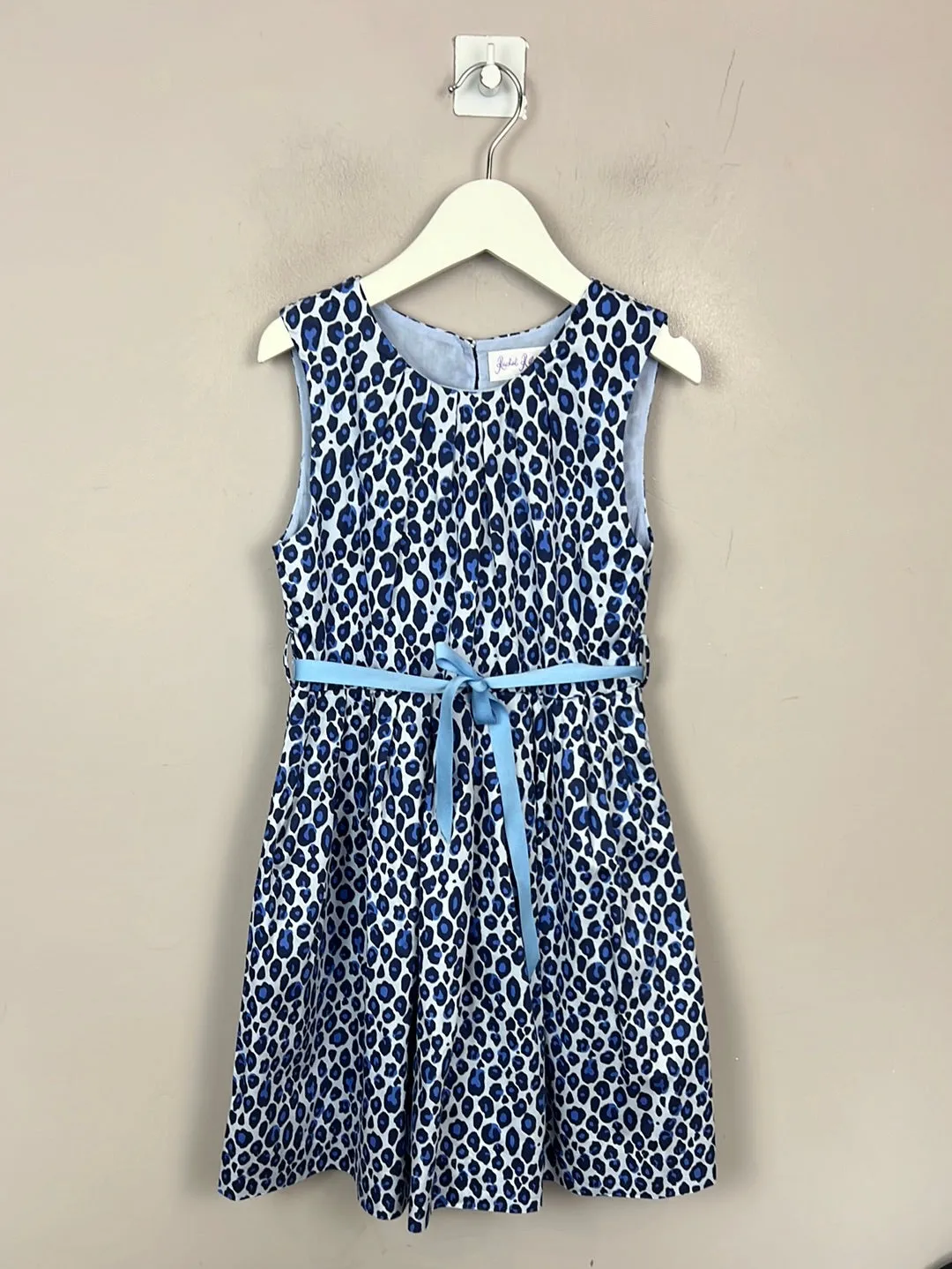 Rachel Riley Blue Leopard Party Dress 6y