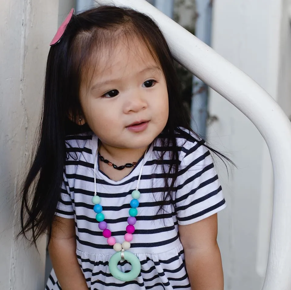 Rainbow Ring Silicone Necklace for Kids - Gummy Chic Chewable Jewelry