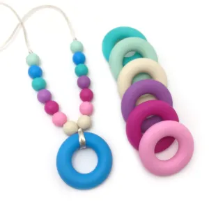 Rainbow Ring Silicone Necklace for Kids - Gummy Chic Chewable Jewelry