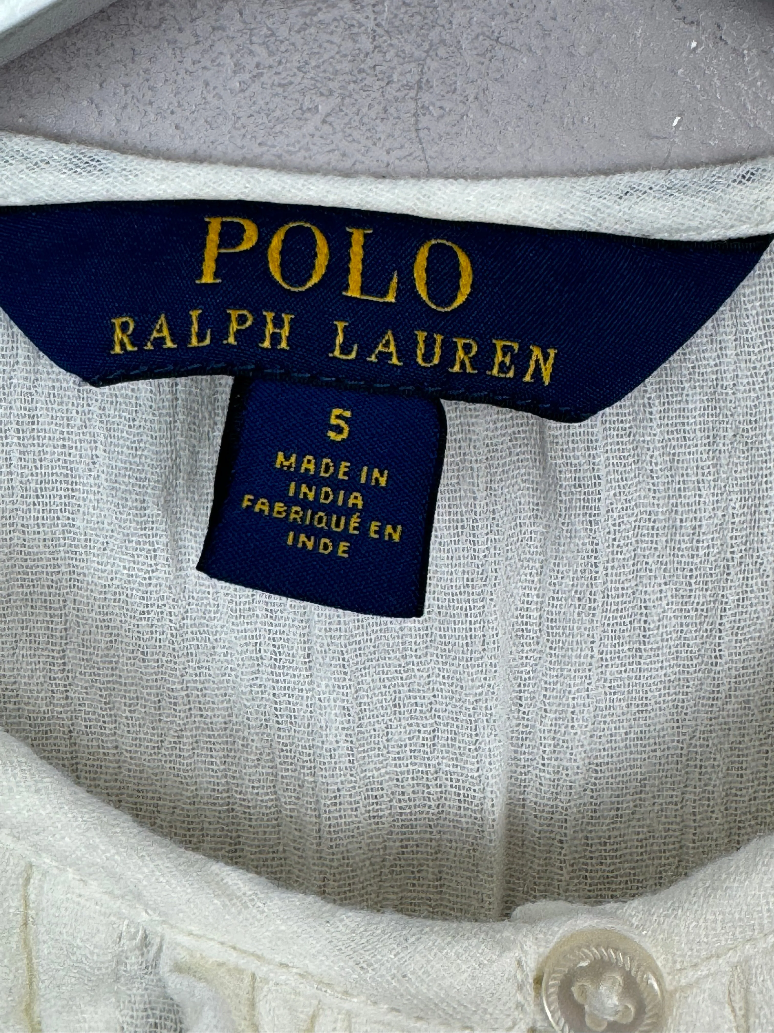 Ralph Lauren ruffle front shirt 5y