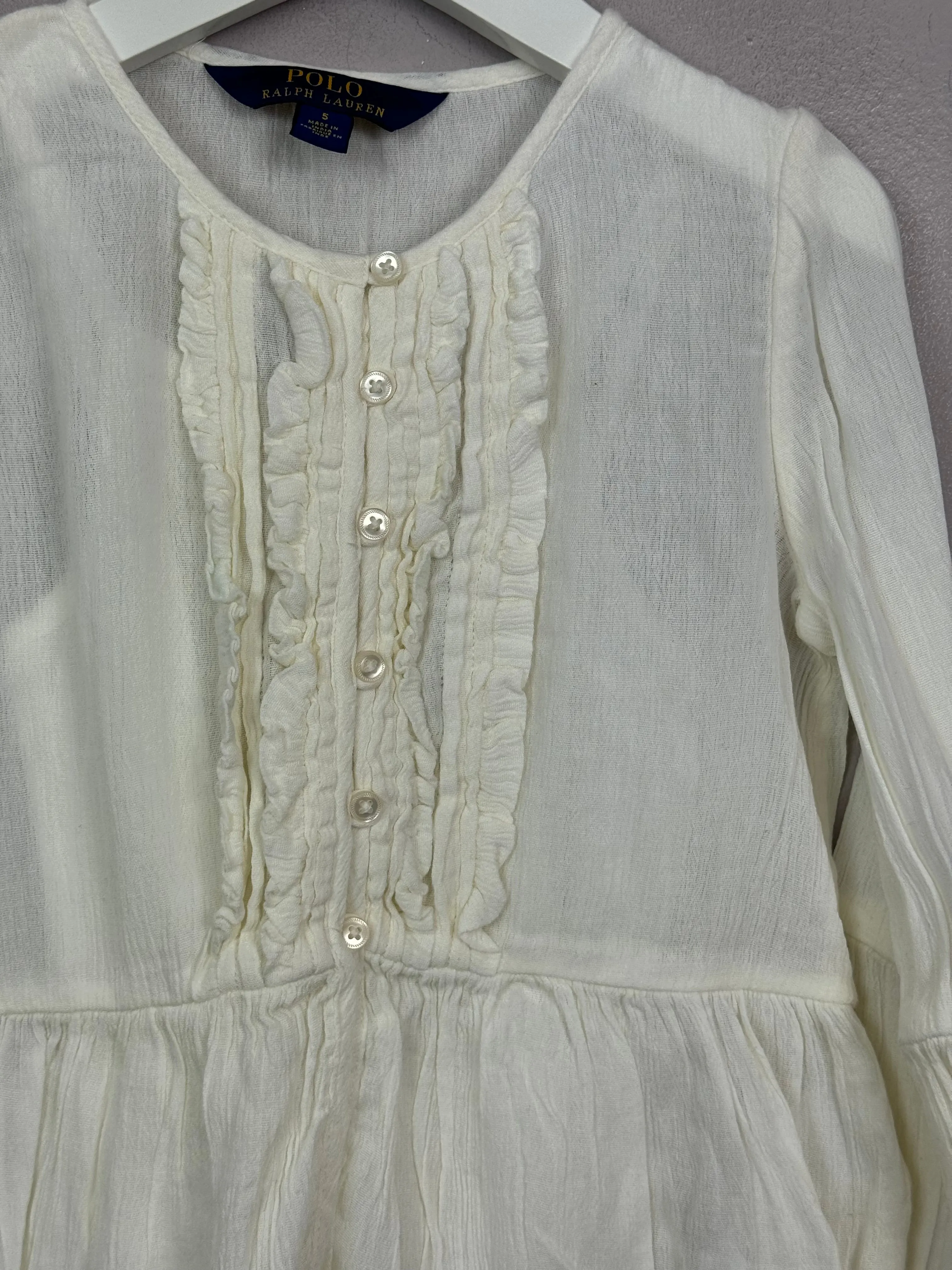 Ralph Lauren ruffle front shirt 5y
