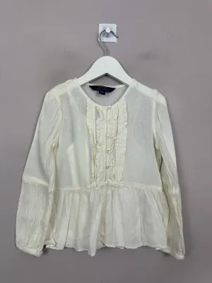 Ralph Lauren ruffle front shirt 5y