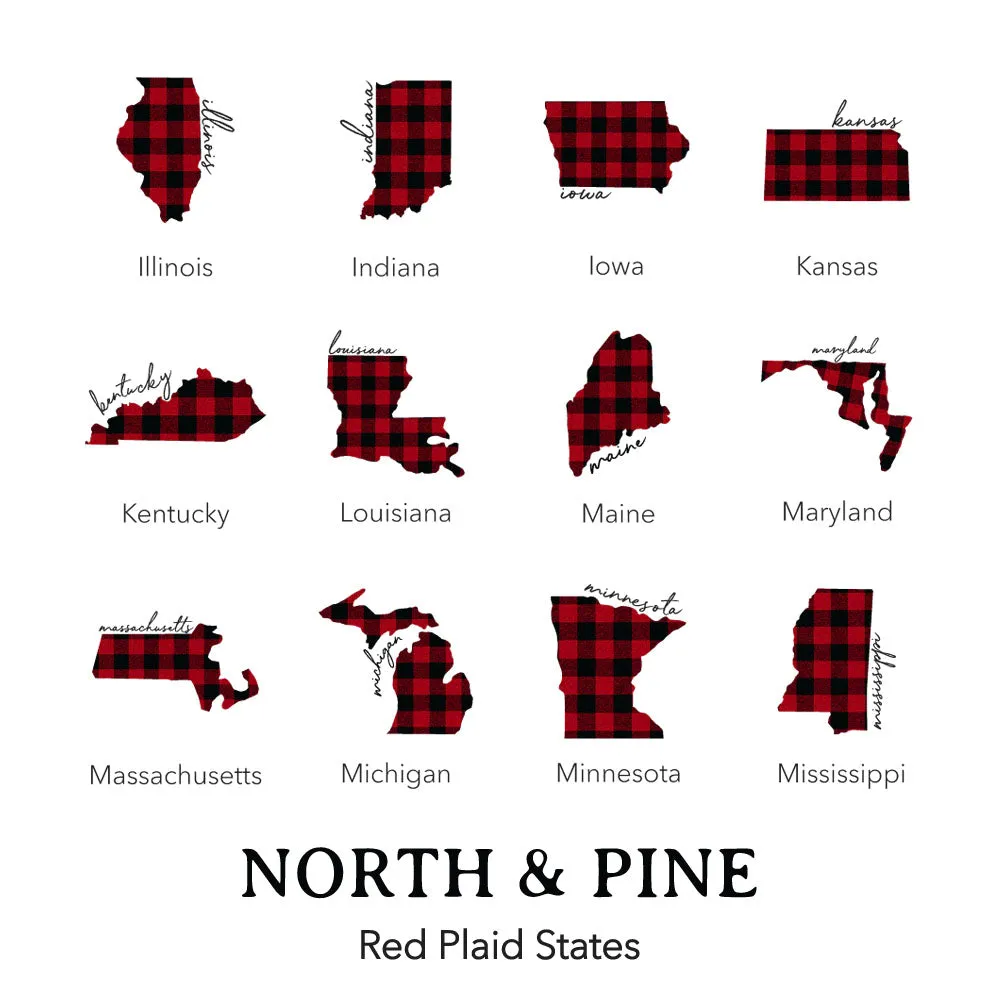 Red Plaid State - Canvas Wine Bag