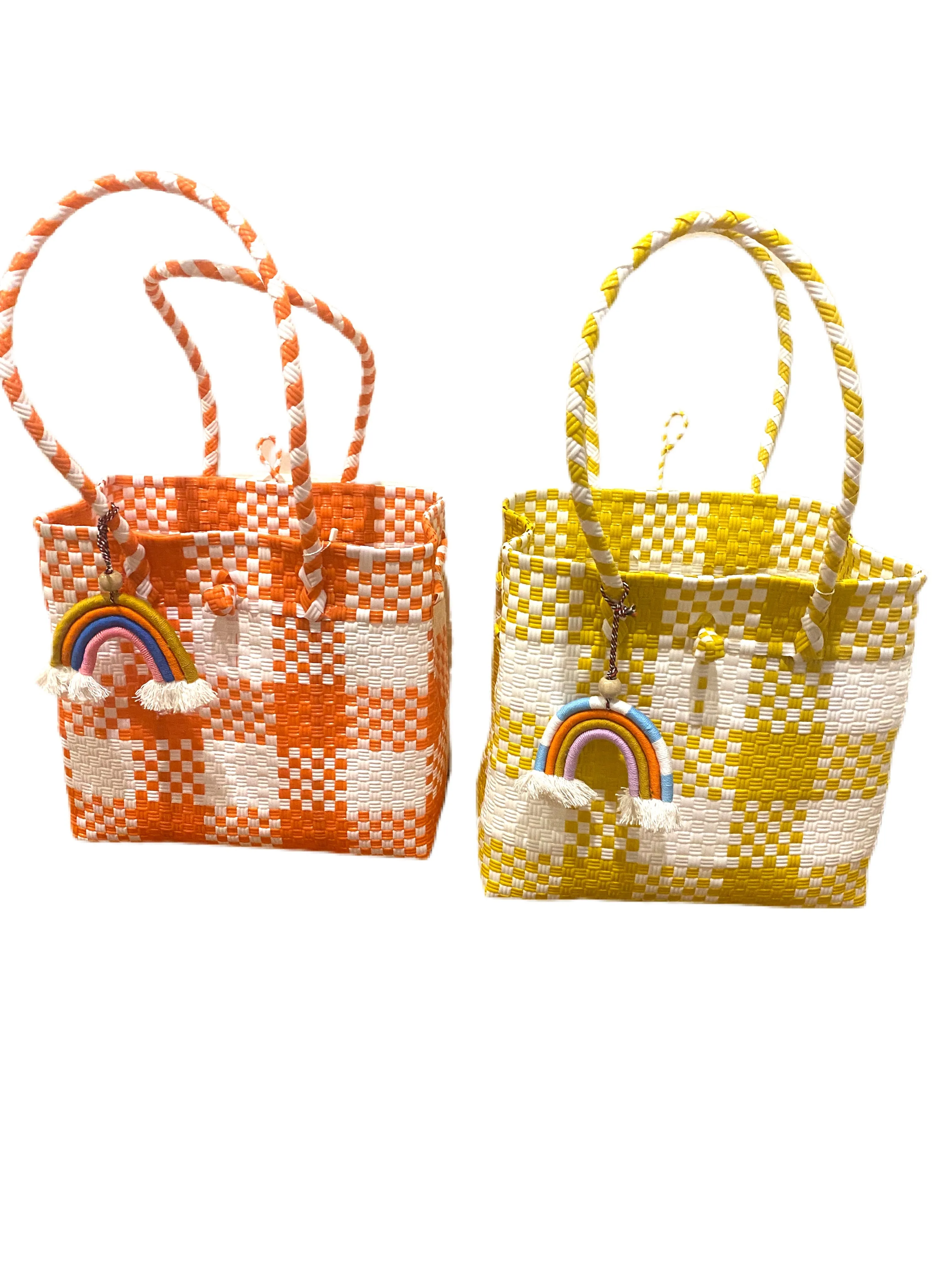 Retro Yellow Straw Tote