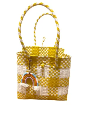 Retro Yellow Straw Tote