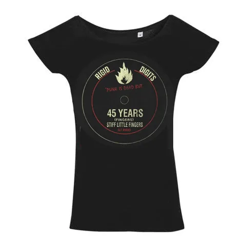 Rigid Digits Ladies Scoop Neck Black T-Shirt