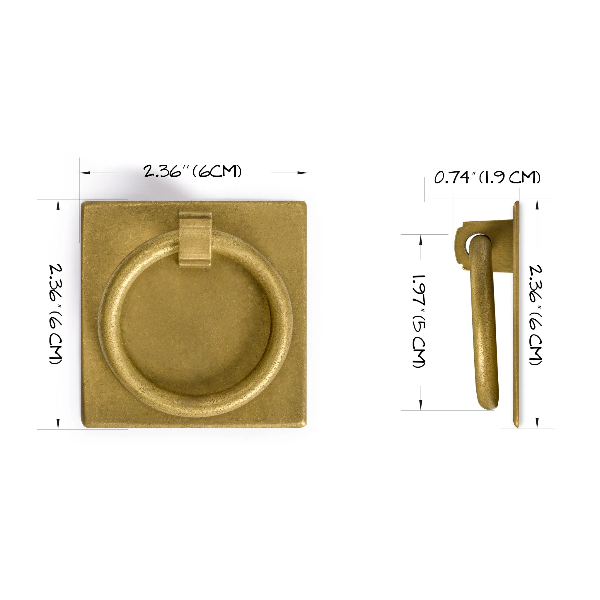Ring Plate Pulls 2.3" - Set of 2