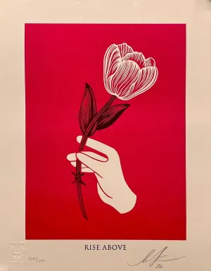 Rise Above Barbwire Flower (Red)